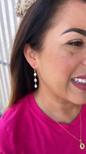 Load image into Gallery viewer, 18k Gold Filled Pearl Drop Hoop Earrings: Dainty Pearl Jewelry