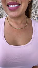Load image into Gallery viewer, 18k Gold Filled 4mm Beaded Necklace Sophisticated Closure, Lariat Necklace
