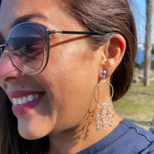 Load image into Gallery viewer, Silver Filled Modern Circle Drop Earrings