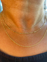 Load image into Gallery viewer, 14k Solid Gold Satellite Chain: Dainty Oval Curb Link Necklace