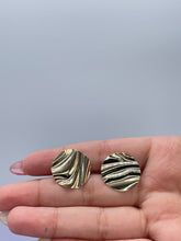 Load image into Gallery viewer, 18k Gold Filled Wave Stud Earrings: Dainty Contemporary Jewelry