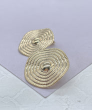 Load image into Gallery viewer, 18k Gold Filled Wave Stud Earrings: Melted Texture, Dainty Jewelry
