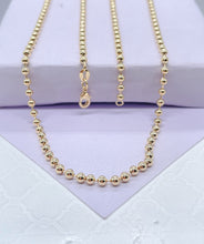 Load image into Gallery viewer, 18k Gold Filled Beaded Chain: 3mm Extra Long Military Link, 28 Inch