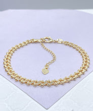 Load image into Gallery viewer, 18k Gold Filled Textured 6mm Solid Specialty Link Bracelet