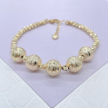 Load image into Gallery viewer, 18k Gold Filled Beaded Ball Bracelet: Textured Design
