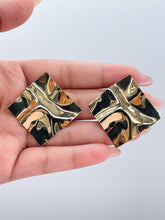 Load image into Gallery viewer, 18k Gold Filled Hammered Rombus Stud Earrings: Max Size Disks