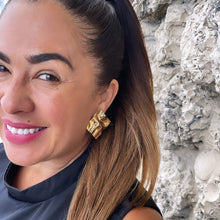 Load image into Gallery viewer, 18k Gold Filled Hammered Rombus Stud Earrings: Max Size Disks