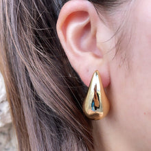 Load image into Gallery viewer, 18k Gold Filled Chunky Solid Round Smooth Chunk XL Tear Drop Earring