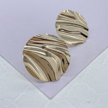 Load image into Gallery viewer, 18k Gold Filled Wave Stud Earrings: Dainty Contemporary Jewelry