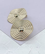 Load image into Gallery viewer, 18k Gold Filled Wave Stud Earrings: Melted Texture, Dainty Jewelry