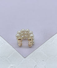 Load image into Gallery viewer, 18k Gold Filled XL 3 Layered Pearl Ear Cuff
