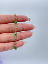 Load image into Gallery viewer, 18k Gold Filled Link Bracelet With Small Oval Lime Green Stone Bezel
