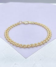 Load image into Gallery viewer, 18k Gold Filled Textured 6mm Solid Specialty Link Bracelet
