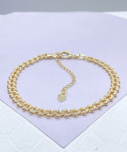Load image into Gallery viewer, 18k Gold Filled Textured 6mm Solid Specialty Link Bracelet