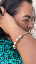 Load image into Gallery viewer, 18k Gold Filled 5 XL textures Beaded Ball Bracelet , Gold filled Bracelet, Gifts for her.