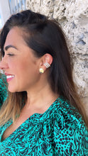 Load image into Gallery viewer, 18k Gold Filled Stud Earrings: Plain Flat Curved Dainty Jewelry