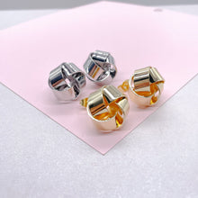 Load image into Gallery viewer, 18k Gold Filled Knot Stud Earrings: Chunky Minimalist Jewelry
