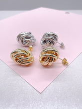 Load image into Gallery viewer, 18k Gold Filled Knot Stud Earrings: Minimalist Jewelry