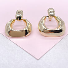 Load image into Gallery viewer, 18k Gold Filled Round Earrings: Boho Art Nouveau Statement Jewelry