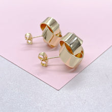 Load image into Gallery viewer, 18k Gold Filled Knot Stud Earrings: Chunky Minimalist Jewelry