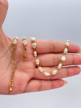 Load image into Gallery viewer, Elegant 18k Gold Filled Synthetic Pearl Necklace and Pearl Set, Pearl Jewlery, Dainty Pearls