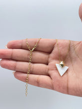 Load image into Gallery viewer, 18k Gold Filled Dainty Natural Stone Triangle Shaped Necklace and Stud Set