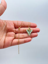 Load image into Gallery viewer, 18k Gold Filled Dainty Natural Stone Triangle Shaped Necklace and Stud Set