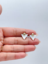 Load image into Gallery viewer, 18k Gold Filled Dainty Natural Stone Triangle Shaped Necklace and Stud Set