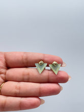 Load image into Gallery viewer, 18k Gold Filled Dainty Natural Stone Triangle Shaped Necklace and Stud Set