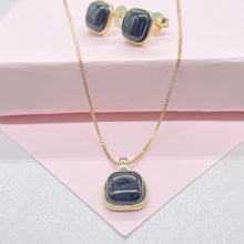 Load image into Gallery viewer, 18k Gold Filled Dainty Soft Round Sqaure Shaped Set, Available in 3 colors