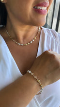 Load image into Gallery viewer, 18k Gold Filled Tri-Color Flower Necklace and Bracelet, Three Tone Jewlery