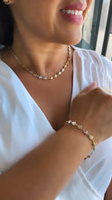 Load image into Gallery viewer, 18k Gold Filled Tri-Color Flower Necklace and Bracelet, Three Tone Jewlery