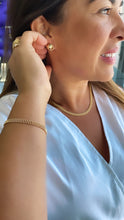 Load image into Gallery viewer, 18k Gold Filled 4mm Three Rowed Beaded Necklace and Bracelet Set