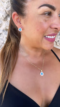 Load image into Gallery viewer, 18k Gold Filled, Avocado Style Necklace Set With Enamel and Natural Stone