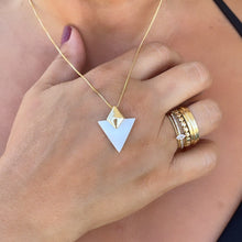 Load image into Gallery viewer, 18k Gold Filled Dainty Natural Stone Triangle Shaped Necklace and Stud Set