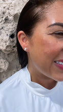 Load image into Gallery viewer, 18k Gold Filled Tiny Heart Stud With Pearl CZ In Center
