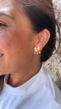 Load image into Gallery viewer, 18k Gold Filled Bow Stud Jacket Earring With Pearl Ends