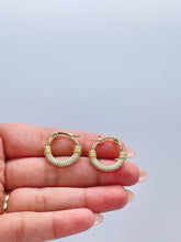 Load image into Gallery viewer, 18k Gold Filled Small One-sided cz Hoop Earring