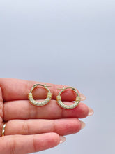 Load image into Gallery viewer, 18k Gold Filled Small One-sided cz Hoop Earring
