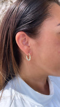 Load image into Gallery viewer, 18k Gold Filled Small One-sided cz Hoop Earring