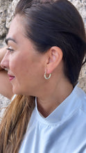 Load image into Gallery viewer, 18k Gold Filled Small One-sided cz Hoop Earring