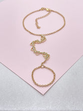 Load image into Gallery viewer, 18k Gold Filled Rolo Link Cline with CZ Heart Link