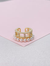 Load image into Gallery viewer, 18k Gold Filled Beaded Ear Cuffs and Pearl Gold Bead Styles
