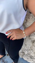 Load image into Gallery viewer, 18k Gold Filled 6mm Elastic Beaded with Pearl Beads and Heart