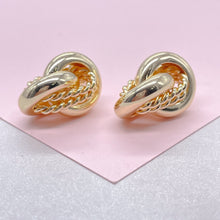 Load image into Gallery viewer, 18k Gold Filled Chunky Link Stud Earrings: Twisted Minimalist Statement