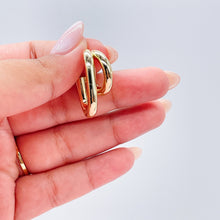 Load image into Gallery viewer, 18k Gold Filled Hoop Earrings: Minimalist Double Row Hoops