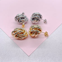 Load image into Gallery viewer, 18k Gold Filled Knot Stud Earrings: Minimalist Jewelry