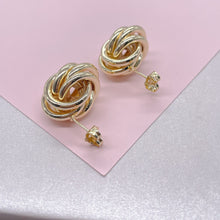 Load image into Gallery viewer, 18k Gold Filled Knot Stud Earrings: Minimalist Jewelry