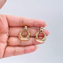 Load image into Gallery viewer, 18k Gold Filled Round Earrings: Boho Art Nouveau Statement Jewelry