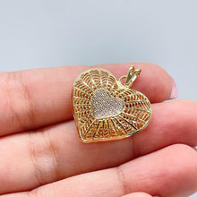 Load image into Gallery viewer, 18k Gold Filled SpiderWeb Designed see-through heart pendant